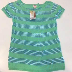 Boat neck shirt sleeve sweater